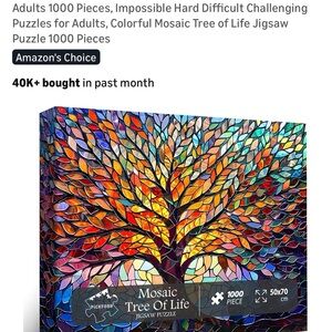 Colorful Mosaic Tree of Life Jigsaw Puzzle